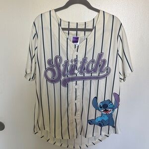 Disney Stitch Baseball Jersey- Cream and Purple